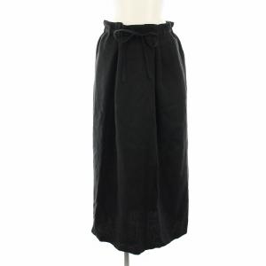 ヨウジヤマモト スカート ロング フレア リボン 3 黒 ブラック /YT