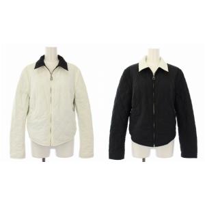 キルティングジャケット リバーシブル M ホワイト ブラック