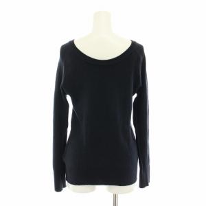 JOHN SMEDLEY ニット セーター Uネック 長袖 コットン S 紺 ネイビー /YT