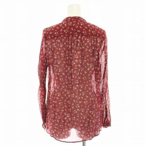 ISABEL MARANT ETOILE シャツ ブラウス バンドカラー ハーフボタン 長袖 花柄 タグ付き 34 赤 レッド ボルドー 78-01-06-01007