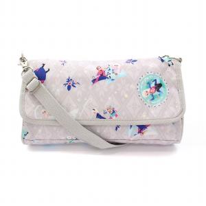 ディズニー アナと雪の女王 ショルダーバッグ クラッチバッグ 総柄 ライトグレー /YM