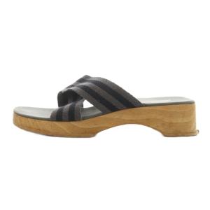 HERMES フールトゥウッド サンダル 38 グレー /AN34 D