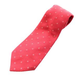 ネクタイ レギュラータイ ココマーク ロゴ ドット柄 シルク 赤 レッド /KU
