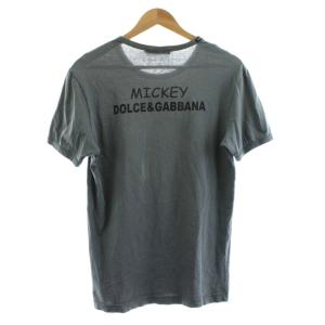 DOLCE&GABBANA Disney ディズニー Tシャツ カットソー 半袖 クルーネック ミッキー プリント 46 グレー /KU