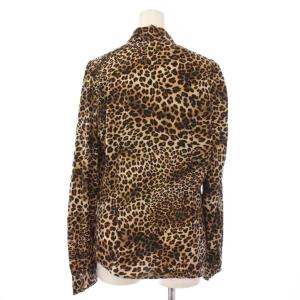 NARA CAMICIE ボウタイシャツ ブラウス 長袖 ヒョウ柄 レオパード 2 ベージュ 黒 10-42-01-066 /BM