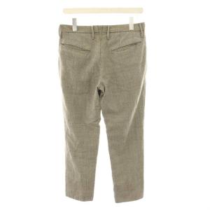 INCOTEX ウールパンツ スラックス ボタンフライ 総柄 46 グレー 茶 ブラウン 1AA200 /YT