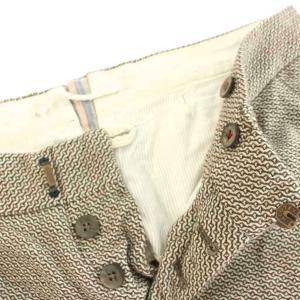 INCOTEX ウールパンツ スラックス ボタンフライ 総柄 46 グレー 茶 ブラウン 1AA200 /YT