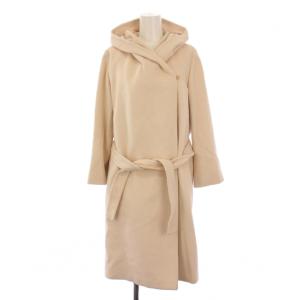 フードコート ロング ウエストベルト ウール シルク アンゴラ I40 ベージュ 60860843 /BM