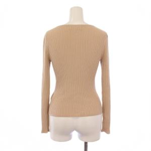 M'S GRACY ニット セーター 長袖 クルーネック リブ リボン 38 ベージュ /BM