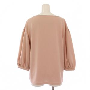 CHRIS CELIN シャツ ブラウス 七分袖 スキッパーネック 切替 レース 刺繍 スパンコール 40 ピンク /BM