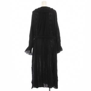 Grace Class レース切替楊柳ワンピース ロング シャツワンピース 長袖 36 黒 28131004 /YM