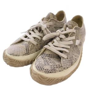 スニーカー シューズ パイソン柄 レザー SS グレー /BM