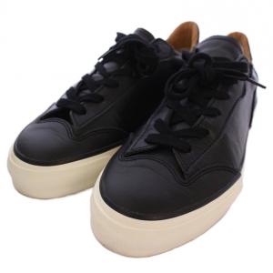 スニーカー シューズ ローカット カンガルーレザー 牛レザー SS 黒 SP-1034 /BM