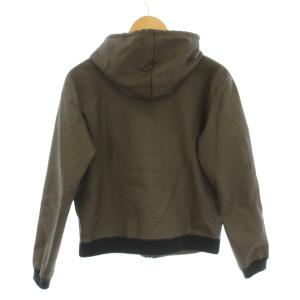 A.P.C. パーカー フーディー 長袖 ジップアップ 裏起毛 コーティング加工 M カーキ /KU