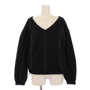 20AW カットソー プルオーバー 長袖 Vネック フリル 36 黒 0320442094 /BM