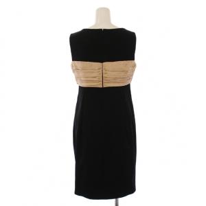 GRACE CONTINENTAL リボン配色ワンピース ひざ丈 ノースリーブ 36 黒 ピンク 14435063 /BM