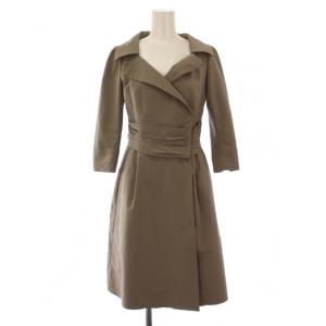 チェスターコート 七分袖 ひざ丈 38 カーキ 24876 /BM