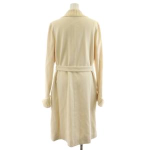 LEONARD コート 花柄 リブ アンゴラ ウール混 カシミヤ混 シルク混