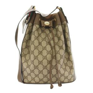 ショルダーバッグ シェリーライン 巾着型 GG柄 オールドグッチ ブラウン 41.02.034