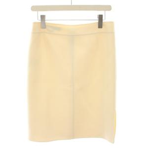 スカート ひざ丈 タイト カシミヤ混 42 アイボリー 205-1380-7884 /YT