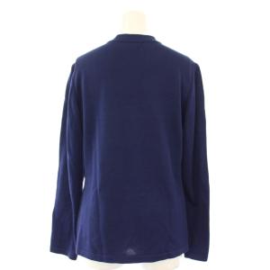 CELINE カーディガン シルク 総柄 切替 長袖 36 青 /TK