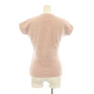 GUCCI シャギーニット セーター フレンチスリーブ Vネック アンゴラ M ピンク /KU