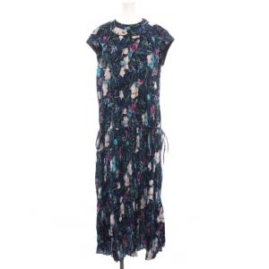 ワンピース ロング ノースリーブ 花柄 F ネイビー 青 RWF0202028 /YM