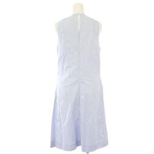 CARVEN ワンピース ノースリーブ ロング ストライプ柄 38 ブルー ホワイト /TK