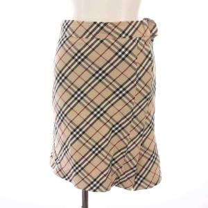 スカート ひざ丈 ノバチェック 36 ベージュ FX529-116 /YM