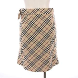 BURBERRY BLUE LABEL スカート ひざ丈 ノバチェック 36 ベージュ FX529-116 /YM