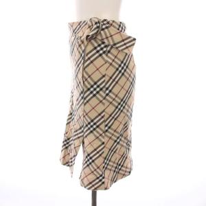 BURBERRY BLUE LABEL スカート ひざ丈 ノバチェック 36 ベージュ FX529-116 /YM