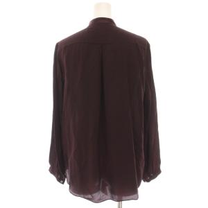 TOMORROWLAND collection シャツ ブラウス バンドカラー 長袖 シルク 36 パープルブラウン 13018401203 /YM