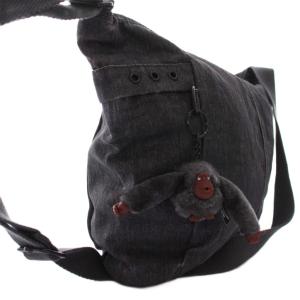 KIPLING ショルダーバッグ 斜め掛け ゴリラマスコット付き グレー 黒 K19864-842 /YM