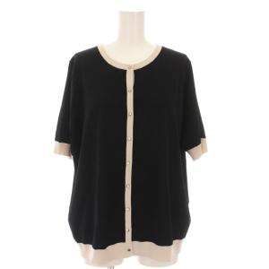 23SS カーディガン ニット 半袖 大きいサイズ 46 黒 KRWWSM1842 /YM