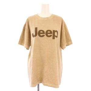 GOOD ROCK SPEED ジープロゴTシャツ カットソー 半袖 クルーネック プリント F ベージュ