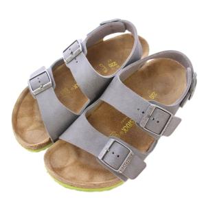 サンダル フラット ベルト グレー 22cm /BB