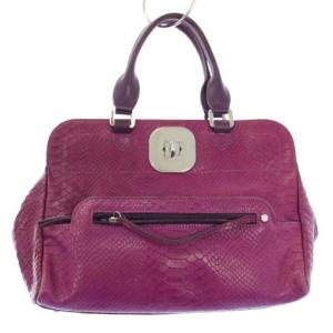 ハンドバッグ トートバッグ レザー 型押し 紫 /TK