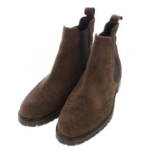 サイドゴアブーツ ショートブーツ スエード 37 ブラウン /TK