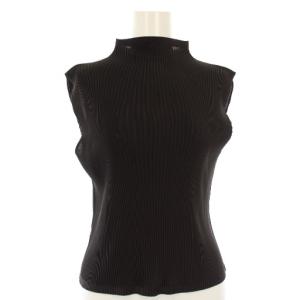 イッセイミヤケ カットソー プリーツ ハイネック ノースリーブ 3 黒 PP93FK292 /TK