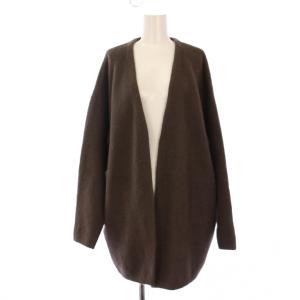 ラクーンロングカーディガン 長袖 ニット 厚手 F ブラウン 0121408245 /BM