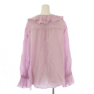 Nolley's 25SS ラッフル衿とろみブラウス シャツ 長袖 38 ピンク 5-0035-1-01-005 /BM