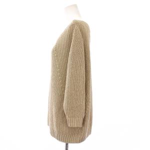 MUSE de Deuxieme Classe Lily Linenアゼプルオーバー リブニット セーター 長袖 Uネック シルク F ベージュ 18080500414010