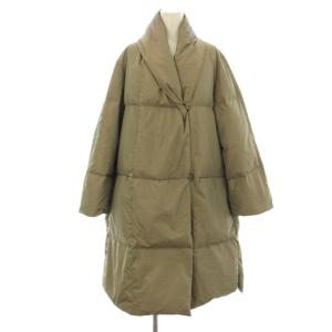 中綿コート ロング ショールカラー 38 カーキ /KU