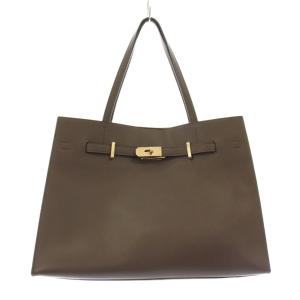 AFFRANCHTE トートバッグ ハンドバッグ レザー サイドジップ 茶 ブラウン /KU