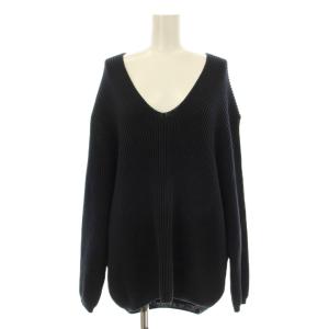 MALU アゼ Vニット セーター 長袖 紺 ネイビー 18080500401010 /KU