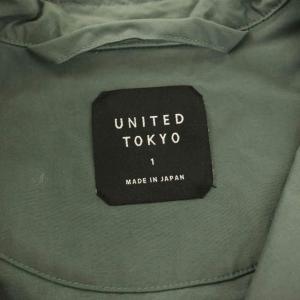 UNITED TOKYO UNITEDTOKYO オーバーサイズショートモッズシャツ 五分袖 バンドカラー 1 青 ブルー 131302007 /KU