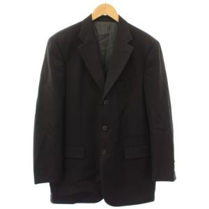 HUGO BOSS シングルスーツ ストライプ テーラードジャケット パンツ スラックス 48 黒 ブラック /TK
