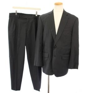 SAXXON シングルスーツ ストライプ柄 テーラードジャケット パンツ スラックス 40S/W34 グレー