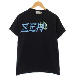 フラグスタフ FLAGSTUFF Tシャツ カットソー 半袖 プリント M 黒 20AW-SEAxFS-06