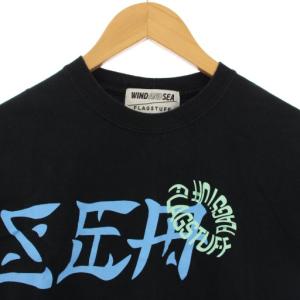 WIND AND SEA フラグスタフ FLAGSTUFF Tシャツ カットソー 半袖 プリント M 黒 20AW-SEAxFS-06